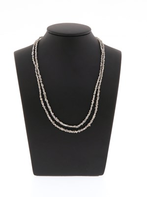 Lot 582 - 2-Strand Diamond Necklace with 14K Gold Lock