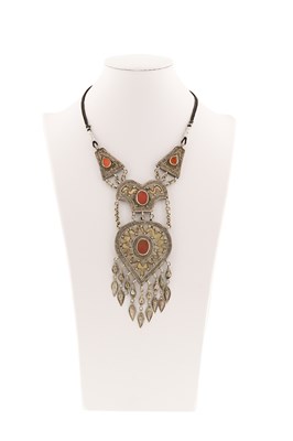 Lot 148 - A Quadripartite Fire-Gilded Silver Pectoral Necklace