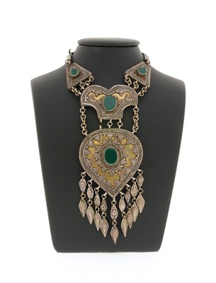 Lot 162 - A Quadripartite Fire-Gilded Silver Pectoral Necklace