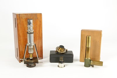 Lot 152 - A Monocular Microscope and Microscope Accessories