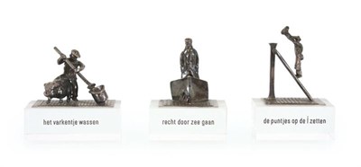 Lot 76 - Drie zilveren etagère figuren