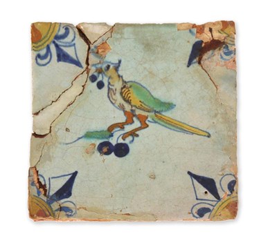 Lot 80 - 17e-eeuwse veelkleurige Hollandse wandtegel