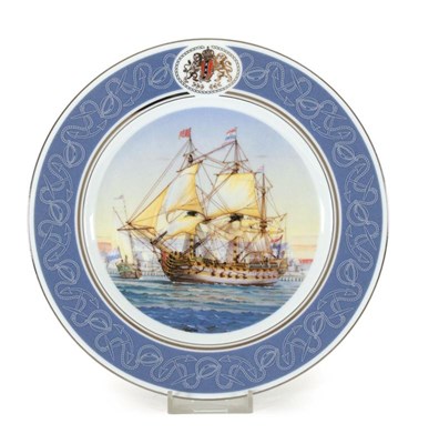 Lot 157 - Porseleinen schotel 'Het V.O.C.-Schip Amsterdam'