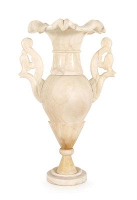 Lot 517 - Balustervormige albasten vaas, Italiaans, 19e eeuw
