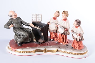 Lot 146 - Large Capodimonte Porcelain Group of Singing Choirboys