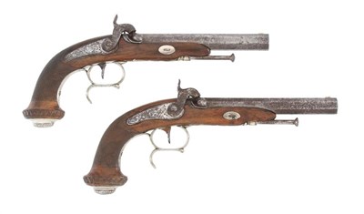 Lot 60 - A Pair of Belgian Percussion Pistols, circa 1840