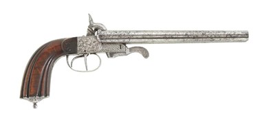 Lot 64 - A Belgian Double-Barreled Percussion Pistol, Liège, circa 1860