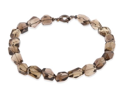 Lot 684 - Smoke Topaz Necklace with Silver Lock