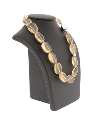 Lot 686 - Large Rutile Quartz Necklace with Silver Lock