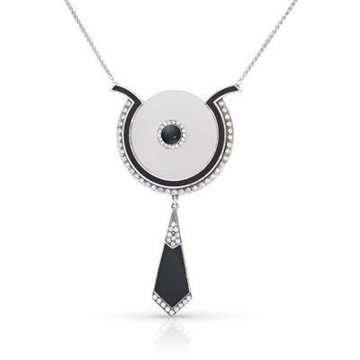 Lot 77 - ‘Art-Deco’ style Necklace with Onix Pendant