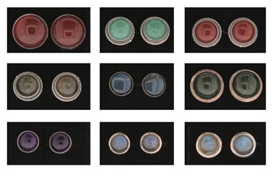 Lot 696 - Nine Pairs of Silver Ear Studs with Minerals and Gem Stones