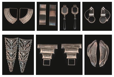 Lot 698 - Seven Pairs of Silver Ear Studs