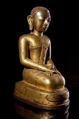 Lot 12 - A Large Gilt Bronze Figure of a Kneeling Monk