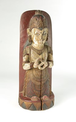 Lot 37 - A Wood Sculpture of a Deity