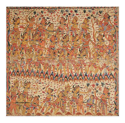 Lot 79 - A Kamasan painting with scene from the Bharatayudha
