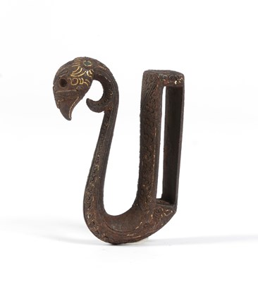 Lot 20 - A Javanese Royal Gold-Damascened Steel Sarong Hook