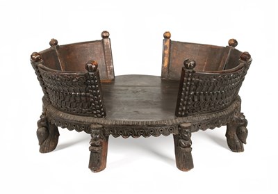 Lot 52 - Indian Ornate Carved Pet, Dog or Cat's Bed