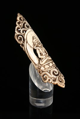 Lot 113 - Finely Carved Tibetan Necromancer’s Bone Plaque