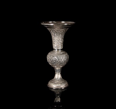 Lot 105 - Indian Silver Repoussé Vase