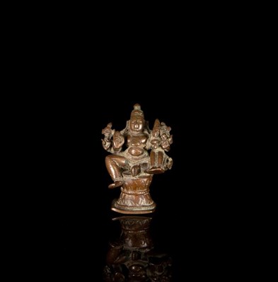 Lot 16 - A Bronze Group of Lord Vishnu and Laxmi