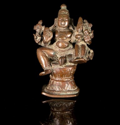 Lot 16 - A Bronze Group of Lord Vishnu and Laxmi