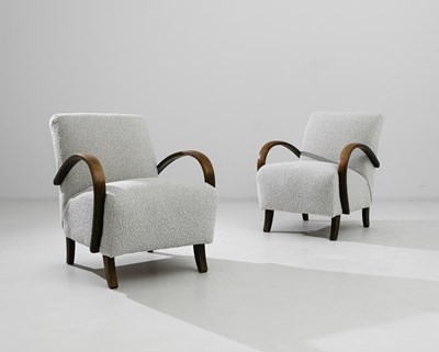 Lot 709 - A Pair of Lounge Chairs, by Jindrich HALABALA (1903-1978)