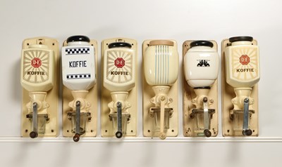 Lot 3 - Six Wall Mounted Coffee Grinders