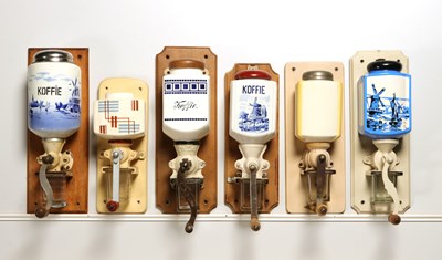 Lot 4 - Six Wall Mounted Coffee Grinders