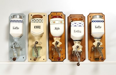 Lot 9 - Ten Wall Mounted Coffee Grinders
