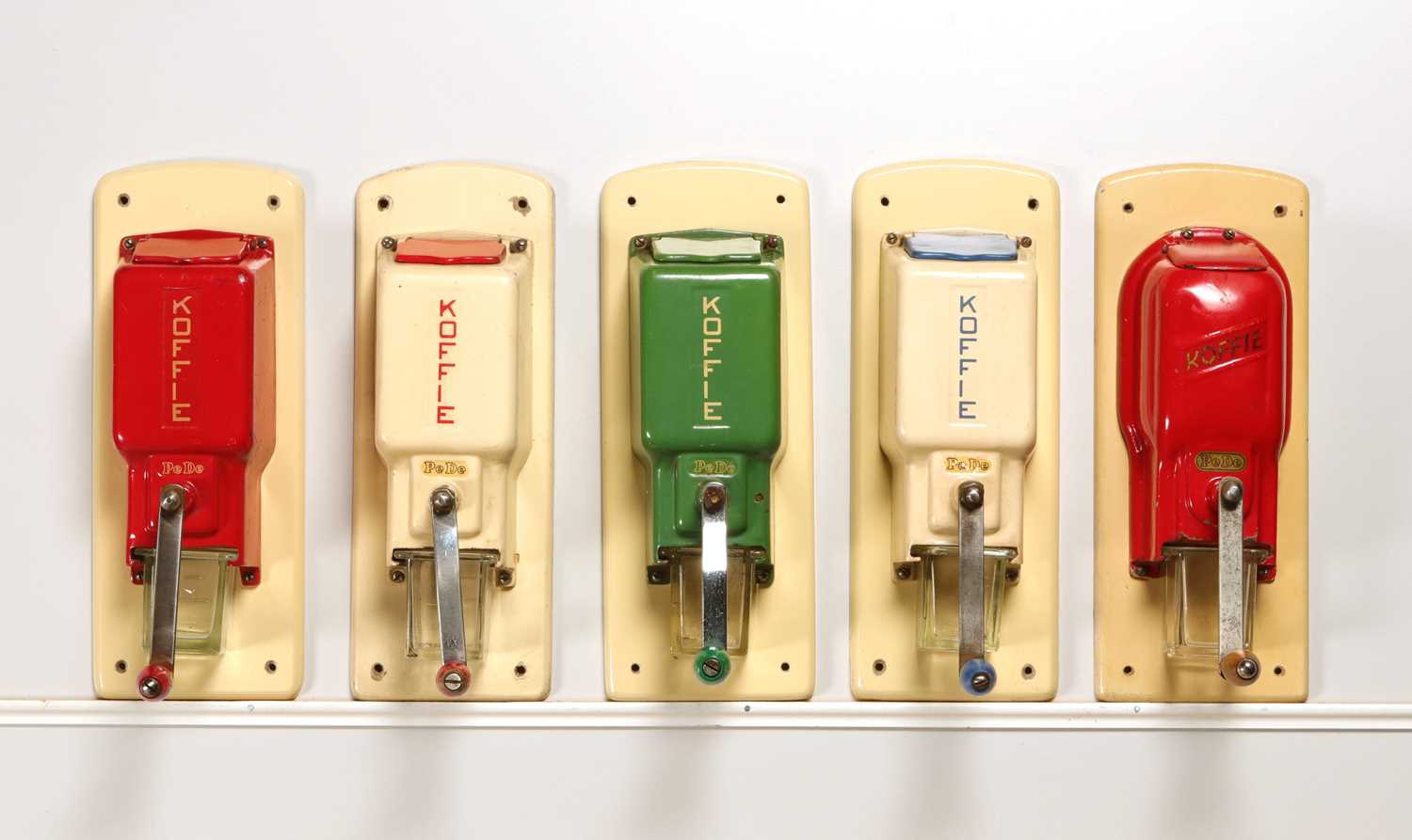 Lot 22 - Seven Wall Mounted Coffee Grinders