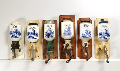 Lot 31 - Six Wall Mounted Coffee Grinders