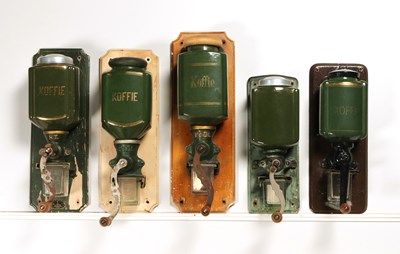 Lot 35 - Ten Wall Mounted Coffee Grinders