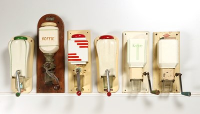 Lot 36 - Six Wall Mounted Coffee Grinders