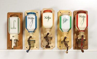 Lot 39 - Five Wall Mounted Coffee Grinders