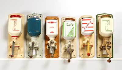 Lot 43 - Six Wall Mounted Coffee Grinders