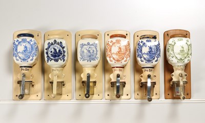 Lot 45 - Six Wall Mounted Coffee Grinders