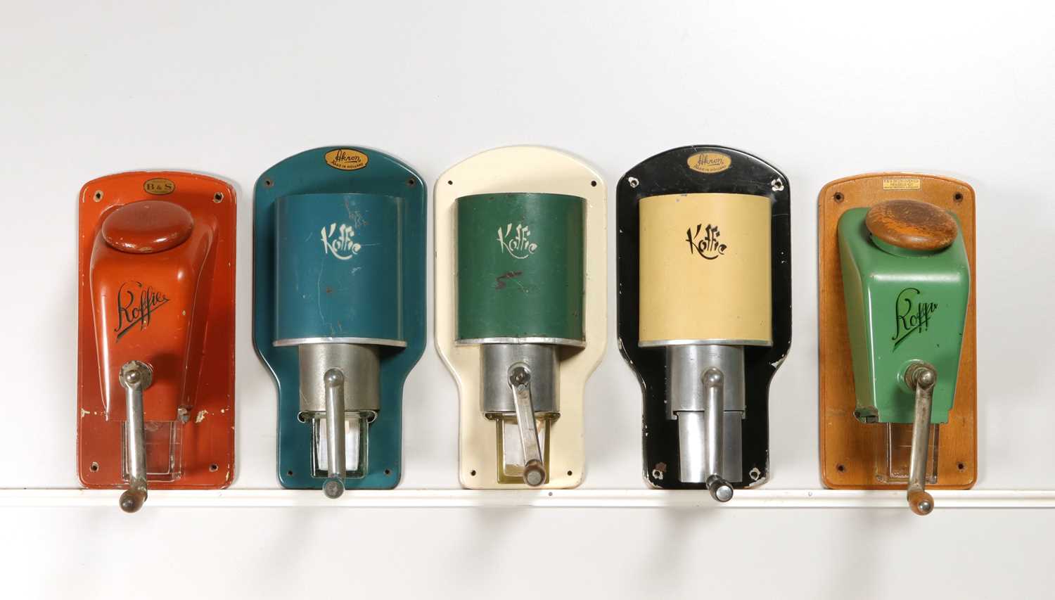 Lot 47 - Thirteen Wall Mounted Coffee Grinders