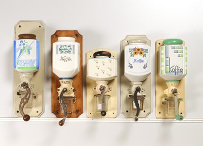 Lot 47 - Thirteen Wall Mounted Coffee Grinders