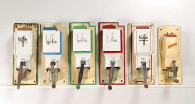 Lot 50 - Six Wall Mounted Coffee Grinders