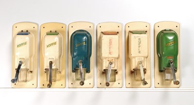 Lot 51 - Six Wall Mounted Coffee Grinders