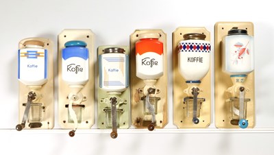 Lot 58 - Seven Wall Mounted Coffee Grinders