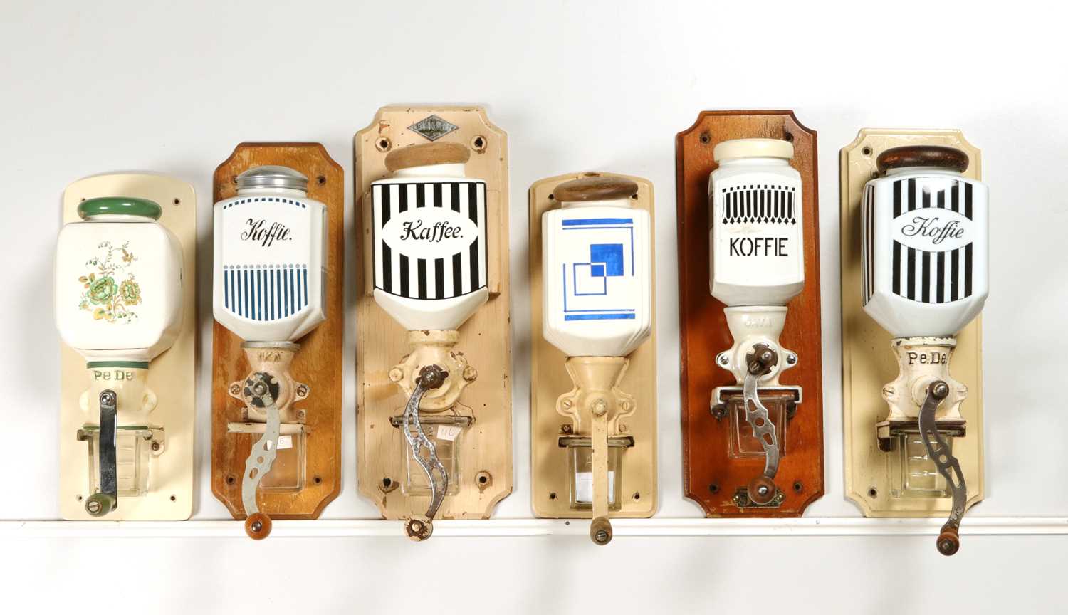 Lot 61 - Twelve Wall Mounted Coffee Grinders