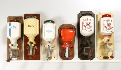 Lot 61 - Twelve Wall Mounted Coffee Grinders