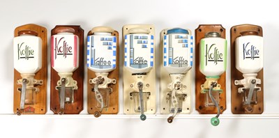 Lot 64 - Seven Wall Mounted Coffee Grinders