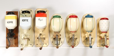 Lot 67 - Seven Wall Mounted Coffee Grinders
