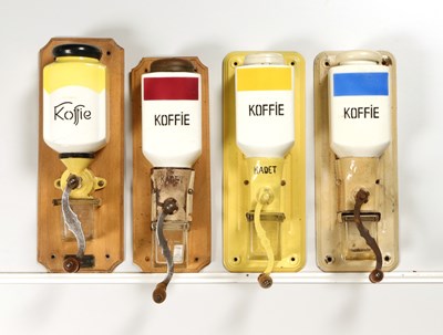 Lot 75 - Eight Wall Mounted Coffee Grinders