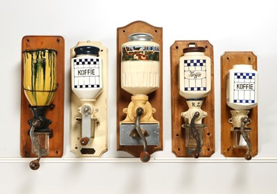 Lot 80 - Ten Wall Mounted Coffee Grinders