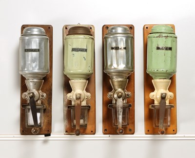 Lot 83 - Seven Wall Mounted Coffee Grinders