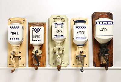 Lot 85 - Ten Wall Mounted Coffee Grinders