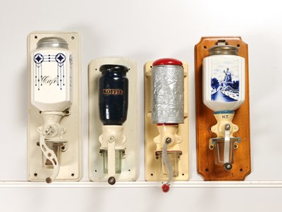 Lot 88 - Eight Wall Mounted Coffee Grinders